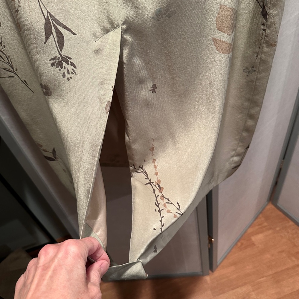 Beautiful Sage Green Watercolor Floral Skirt - Picture 4 of 6